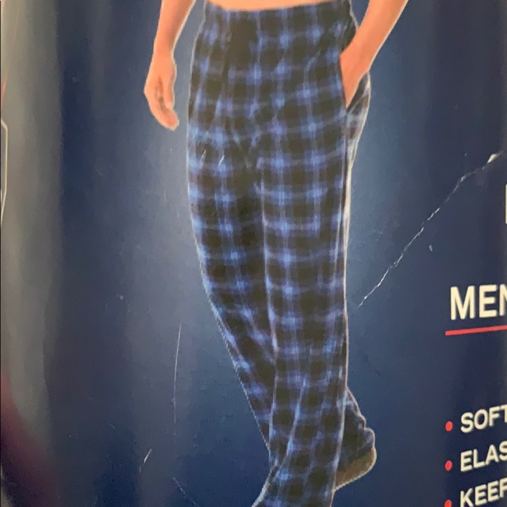 *NEW* Blue Plaid Fleece Pants - XL